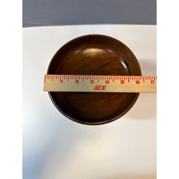 MCM Vintage Walnut Pedestal Bowl Handmade - Picture 5 of 8